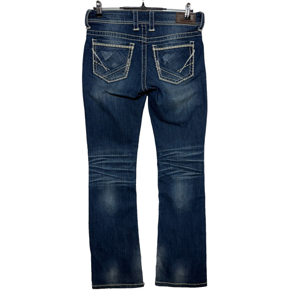 BKE Payton Jeans Womens Blue Measures 31X33 Distressed Tag Sz 27x33.5 Bootcut - Picture 2 of 9